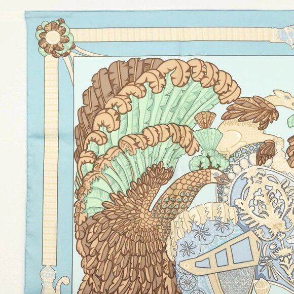 HERMES Carre 90 Scarf ""ARMETS PANACHE"" Silk Blue Auth 139211 - Picture 2 of 15